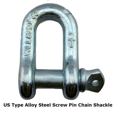 Acero de aleación galvanizado 1/4 pulgada del tornillo Pin Chain Shackles ISO9001